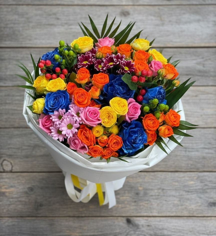 Букет цветов из: Розы и Хризантемы в Кутулике