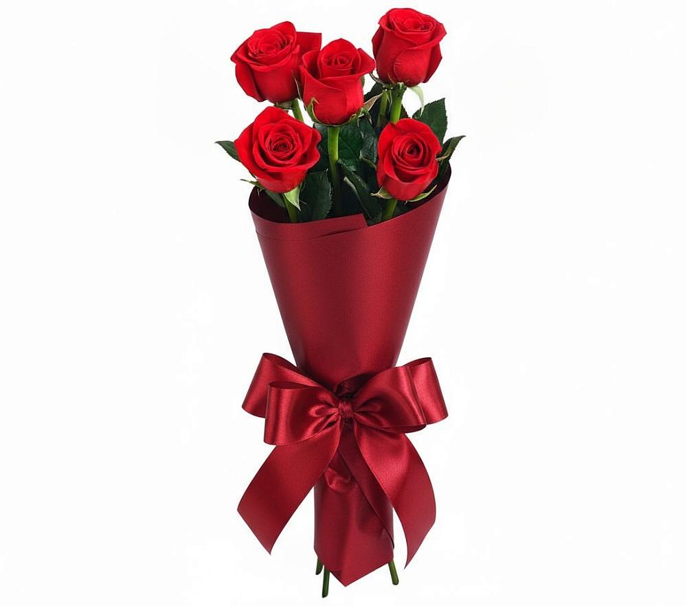 Букет 5 Красных роз Эдлесс Лав в Кутулике