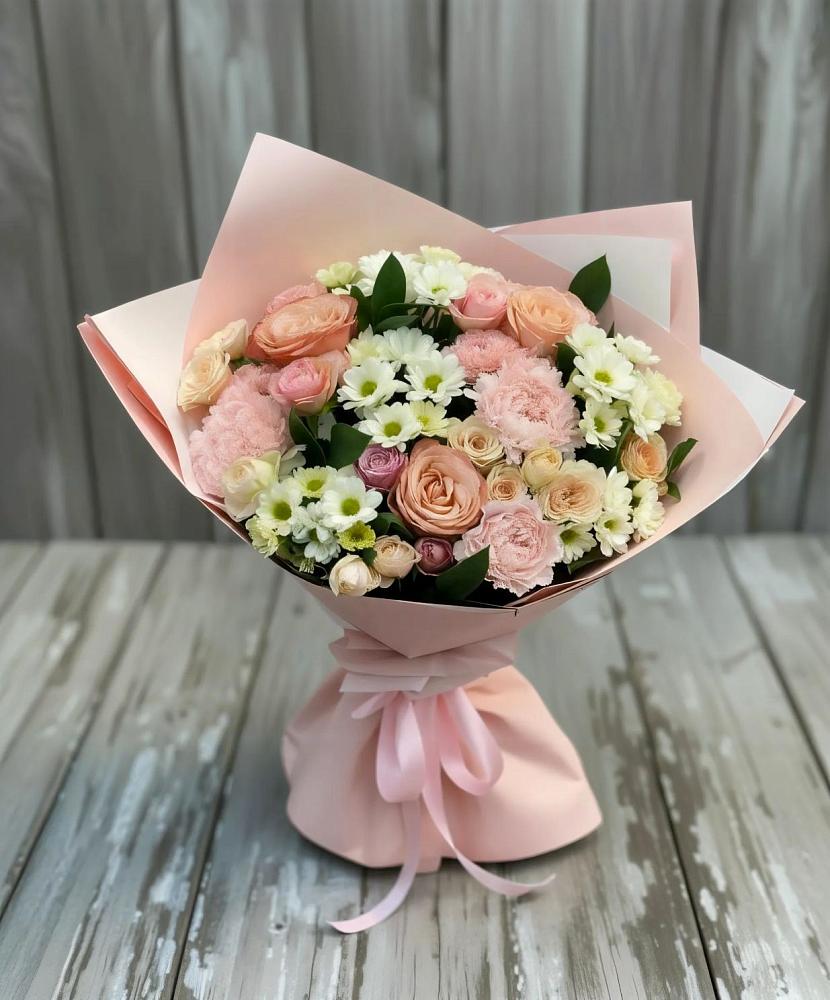 Букет цветов из: Гвоздики, Розы и Хризантемы в Кутулике