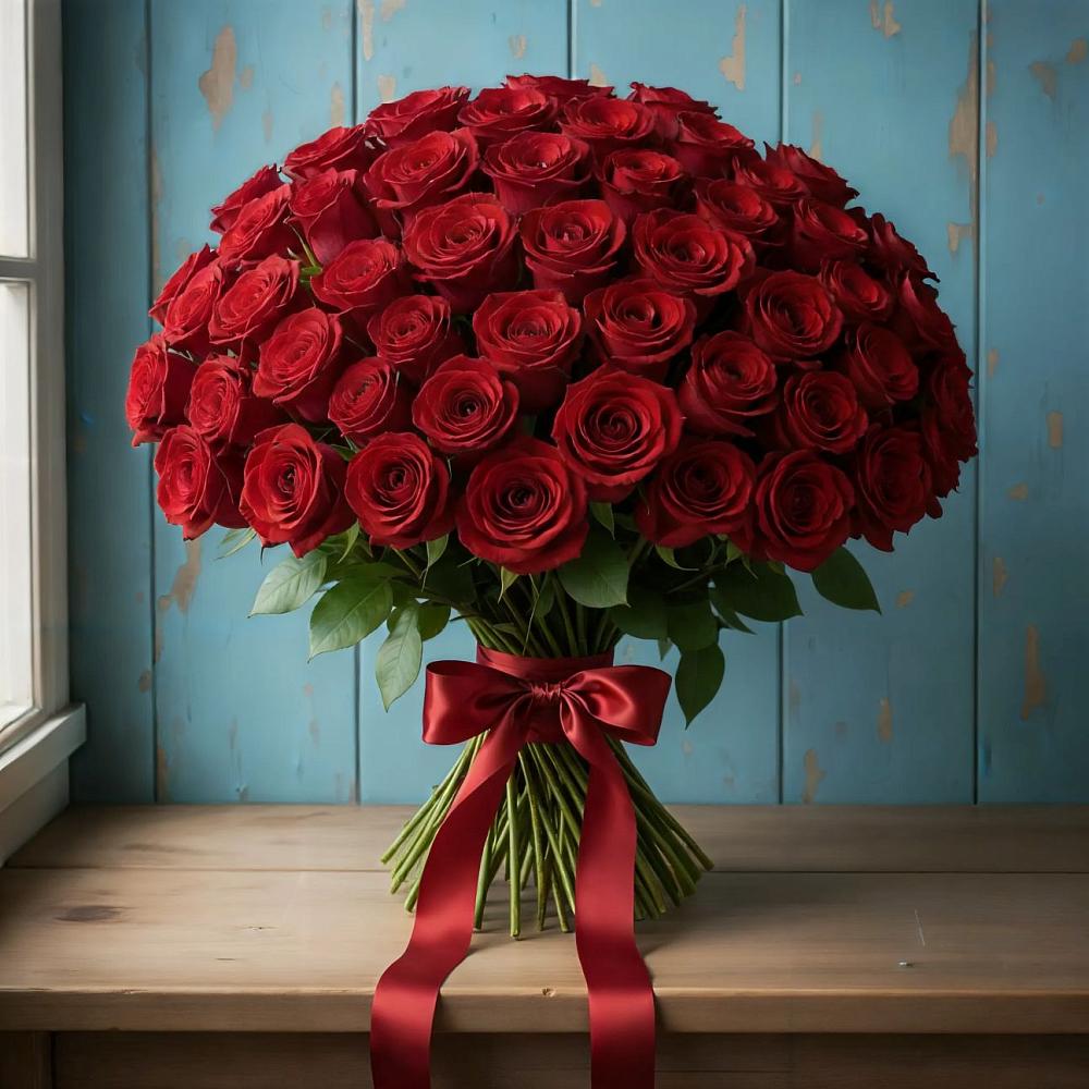 Букет Красные розы Блэк Меджик в Кутулике