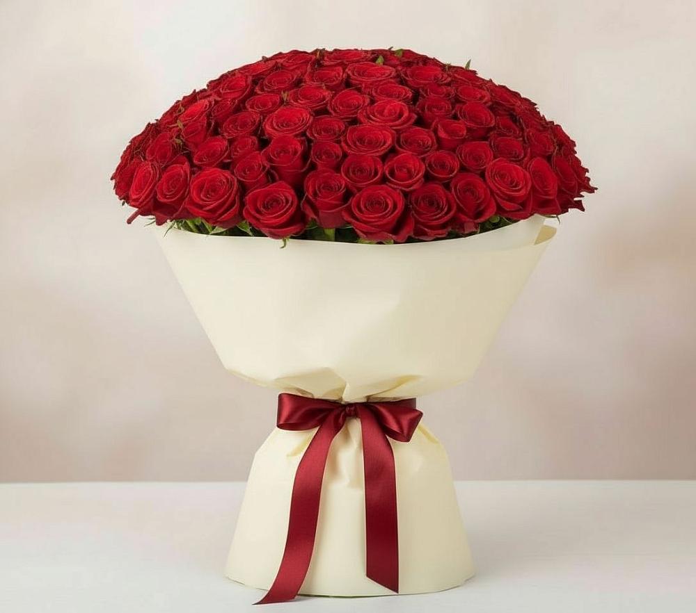 Букет 101 Красная роза Милано в Кутулике
