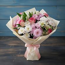 Букет цветов из:  Хризантемы, Альстромерии и Розы в Кутулике