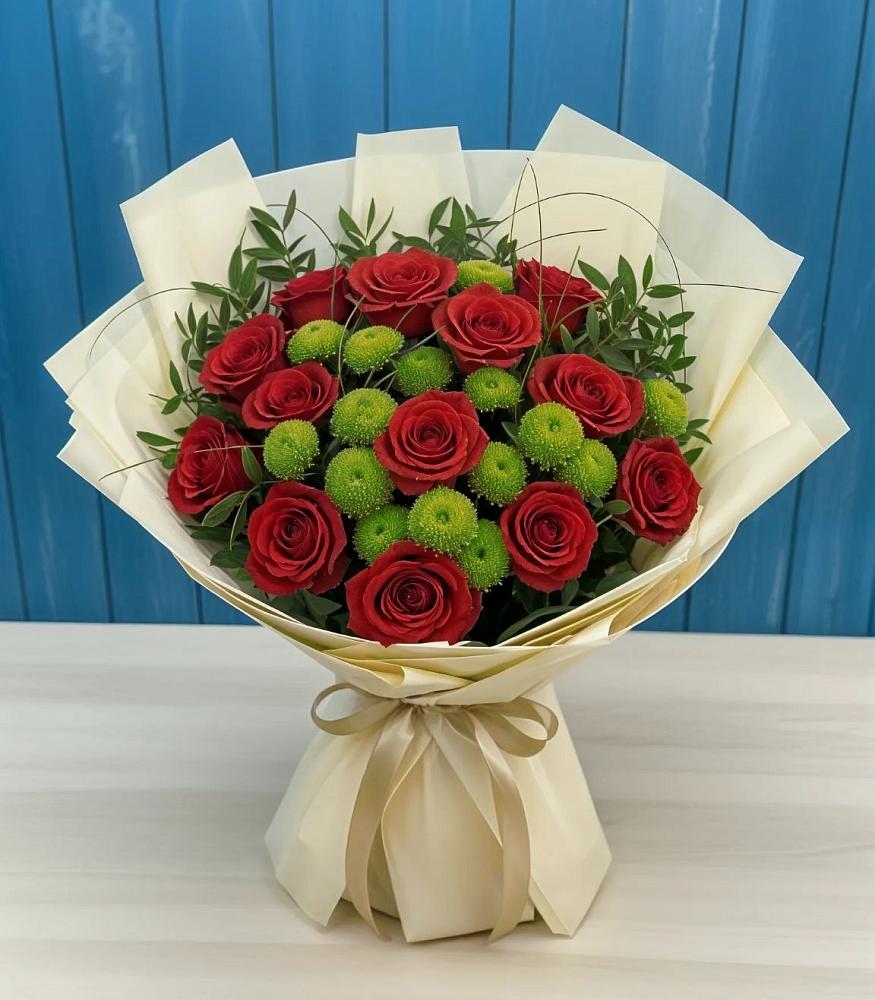 Букет цветов из: Розы и Хризантемы в Кутулике